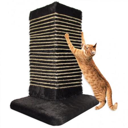 Imagem de Arranhador Cantoneira para Gatos com Sisal 50x35 Cm Chumbo  Mimos de Bichos 