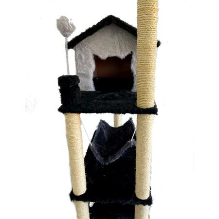Imagem de Arranhador Para Gatos 3 Andares Com Casinha e Rede LD Pet