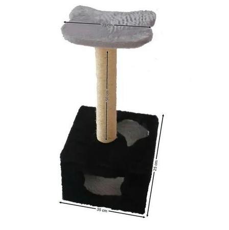 Arranhador Para Gatos Com Toca Preto Com Cinza - Akara Do Gato Imagem de Arranhador Para Gatos Com Toca Preto Com Cinza