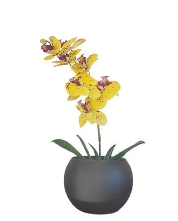 Imagem de Arranjo De Orquídea Artificial Com Vaso Grande Flores Mesa