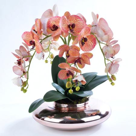 Imagem de Arranjo de Orquídea Artificial em Vaso Rose Gold Sofia
