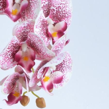 Imagem de Arranjo de Orquídea Artificial Pintas Vinho Vaso Rose Gold