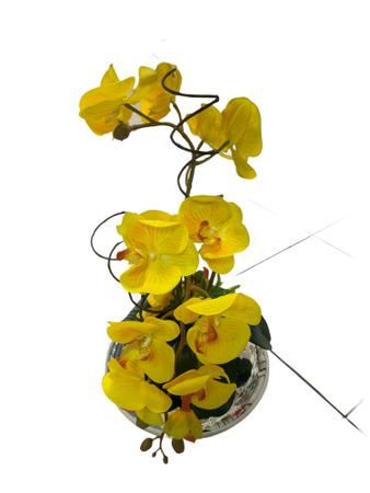 Imagem de Arranjo de orquidea c/3 astes em vaso espelhado