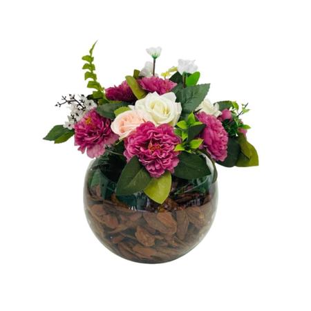 Imagem de Arranjo Flores Artificial Rosas Com Vaso
