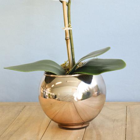 Imagem de Arranjo Orquídea Branca de Silicone no Vaso Rose Gold  Formosinha