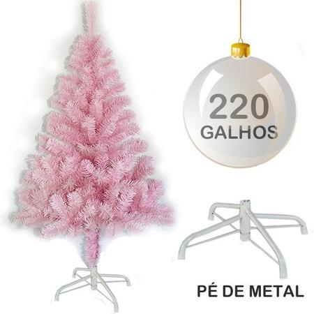 arvore de natal 150cm rosa com 320 galhos e pe de metal - RIO MASTER -  inova variedades