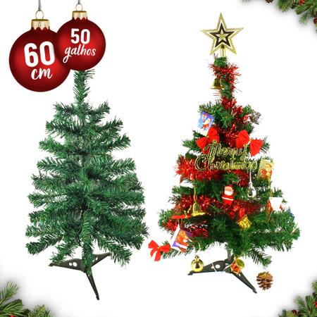 Árvore de Natal 60CM Pequena Pinheirinho Mesa Simples Decoração Envio  Imediato