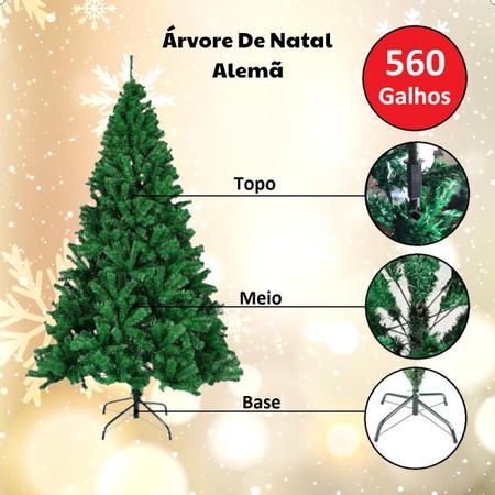 Imagem de Árvore De Natal Alemã Verde 1,50m 560 Galhos Pinheiro
