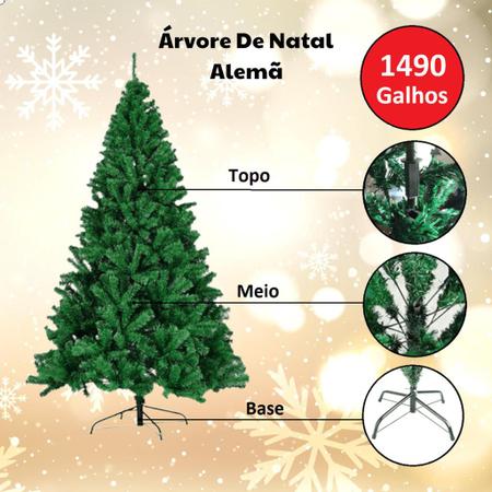 Imagem de Árvore De Natal Alemã Verde 2,10m 1490 Galhos Pinheiro