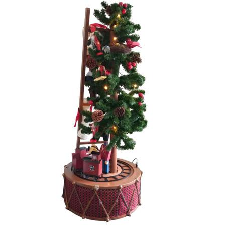 Imagem de Árvore de Natal Decorada Com Papai Noel - Luzes e Som 127V -SALDÃO
