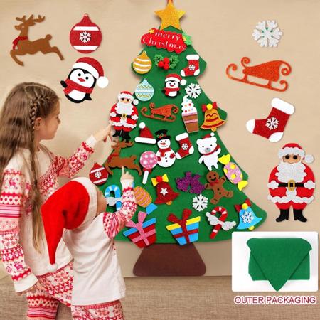 Imagem de Arvore de Natal em Feltro Infantil 100cm com Apliques em EVA