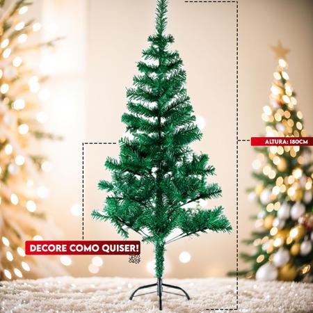 Árvore De Natal 1,80 Metros 320 Galhos 750 Galhos Arvore de Natal Decoração  Verde Pinheiro