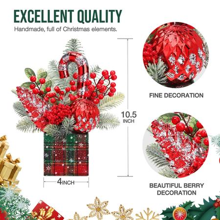 Imagem de Árvore de Natal Hatisan Small Artificial com ornamentos vermelhos