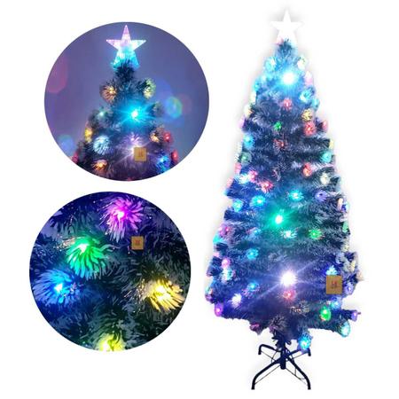 Árvore de Natal 1,80 Mts. com Fibra Ótica - 220 Galhos e Leds Coloridos  Arvores de Natal