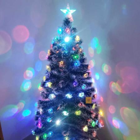 Imagem de Árvore de Natal LED Fibra Ótica Nevada 150Cm Luzes Colorida - MultiA