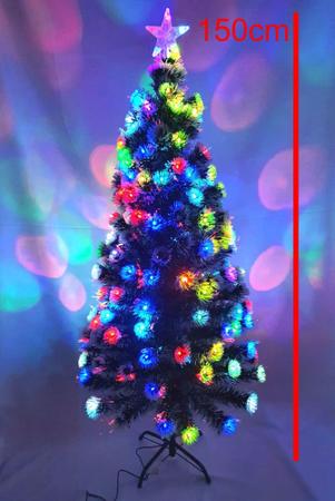 Imagem de Árvore de Natal LED Fibra Ótica Nevada 150Cm Luzes Colorida - MultiA