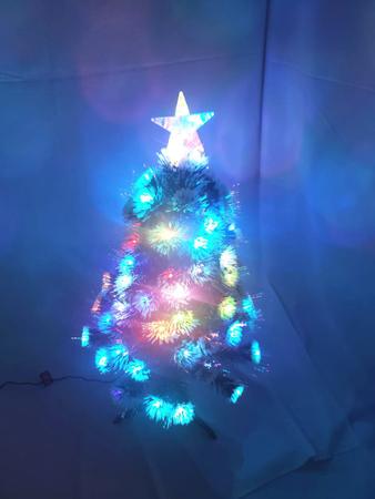 Imagem de Árvore de Natal LED Fibra Ótica Nevada 90Cm Luzes Colorida