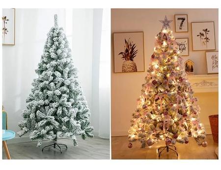 Árvore Pinheiro De Natal Luxo Cor Verde Com Neve Flocos 1,80m 420 Galhos  A0618M - Chibrali - Árvore de Natal - Magazine Luiza