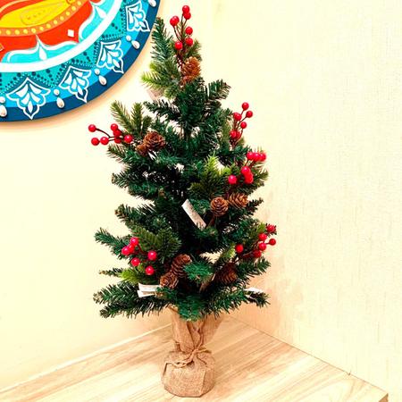 Mini árvore de natal dobrável Juta verde 60 cm