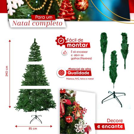 Árvore De Natal Grande Artificial 240 Cm De Altura Cheia