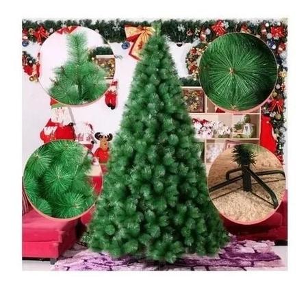 Árvore De Natal Pinheiro Cor Verde 2,10m Modelo Luxo 566 Galhos