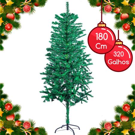 Árvore De Natal 1,80m Grande C/ 320 Galhos Pinheiro De Natal Cor Verde