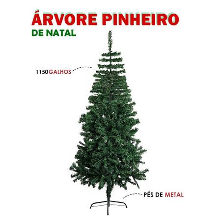 Árvore Natal Grande Pinheiro Verde 1,50 Metros 450 Gallhos, Magalu  Empresas