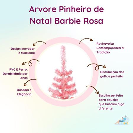 Arvore de Natal Rosa com 1,80 Metros e 320 galhos Papai Noel-Wincy Natal Imagem de Arvore de Natal Rosa com 1,80 Metros e 320 galhos Papai Noel-Wincy Natal