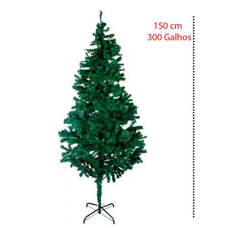 Imagem de Arvoré de Natal  Verde 150cm 300 Pontas Sup. de Plástico