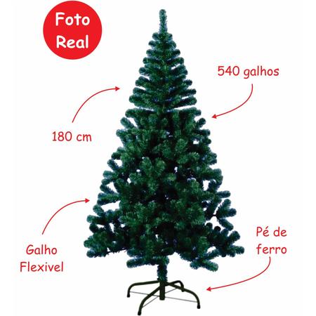 Árvore De Natal Grande Artificial Luxo 180 Cm Cheia