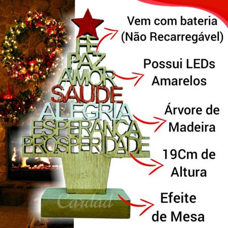 Imagem de Arvore Do Desejo Natal Decorativa Com Led Paz Amor Saúde Nf - CARDAD