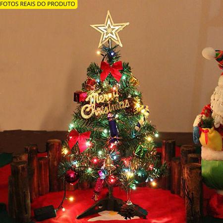 Árvore Natal Decorada 60m Com 55 Enfeites Pinheiro 50 Galhos