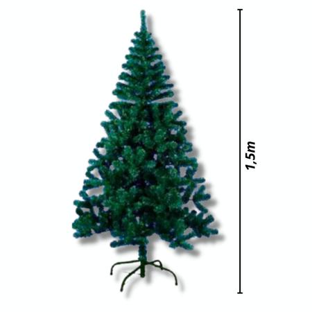 Árvore De Natal Grande Cheia Pinheiro Luxo 150cm 320 Galhos - R$ 243,9