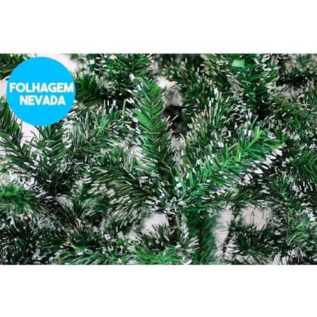 Árvore de Natal grande 150cm 138galho super cheia Luxo Verde Nevada Neve  promoção barata pé plástico