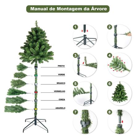 Árvore Pinheiro De Natal Luxo Cor Verde Com Neve Flocos 1,80m 420 Galhos  A0618M - Chibrali - Árvore de Natal - Magazine Luiza