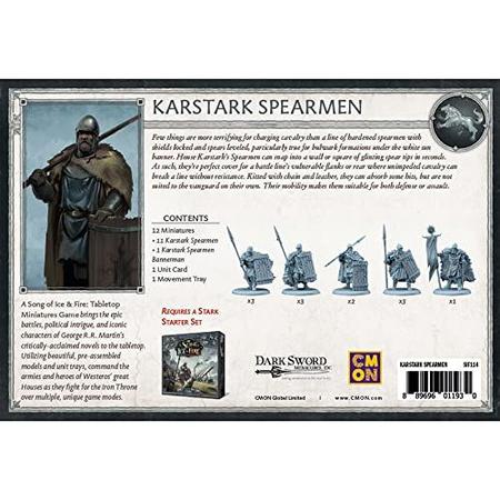 As Crônicas de Gelo e Fogo Miniaturas de mesa Karstark Spearmen Jogo de  estratégia para adolescentes e adultos Idade 14+ 2+ Jogadores Tempo médio  de reprodução 45-60 minutos Feito por CMON, (SIF114) 