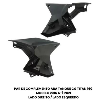Asa (Aba) Tanque Cg Titan 160 2016 até 2021 + Tampa Lateral Lado Filtro e Bateria - SPORTIVE / PARAMOTOS Imagem de Asa (Aba) Tanque Cg Titan 160 2016 até 2021 + Tampa Lateral Lado Filtro e Bateria