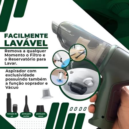 Imagem de Aspirador de Pó Portatil Mini Recaregavél USB 12000Pa 3 Em 1