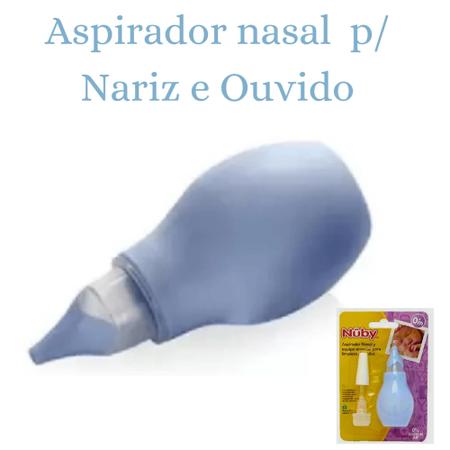 Imagem de Aspirador Nasal para Nariz e Ouvido de Bebê Infantil Azul