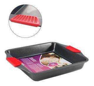 Assadeira Grande Forma C/ Pegador Silicone Antiaderente Bolo - emcasatem Imagem de Assadeira Grande Forma C/ Pegador Silicone Antiaderente Bolo