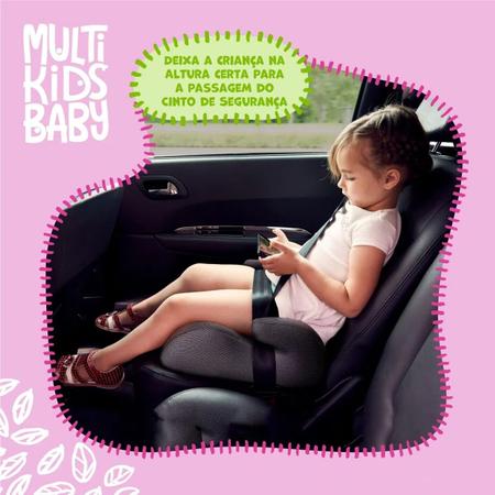 Imagem de Assento De Elevação Infantil Carro Cinza Safe Booster Turbo Auto Encapado 15 A 36kg Multikids Baby Grupos II e III BB382 Com Apoio de Braço