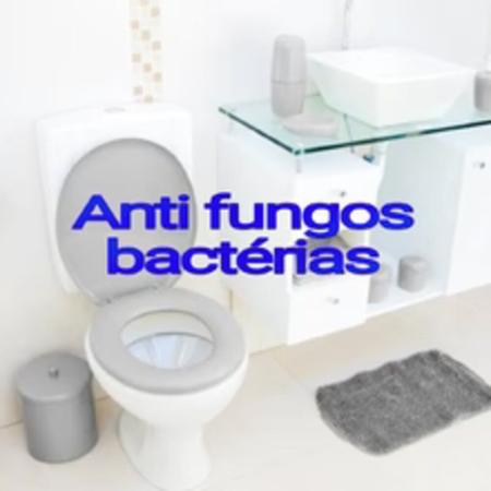 Imagem de Assento De Vaso Sanitário Universal Cinza Clara Macia Anti Fungos e Bactérias