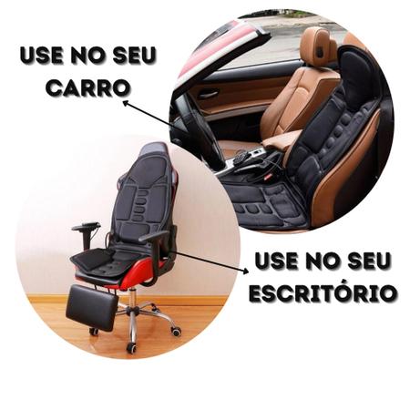 Imagem de Assento Massageador Eletrônico Cadeira poltrona do Papai carro massagem costas pescoço lombar