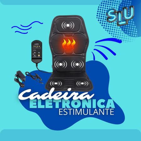 Imagem de Assento Massageador Eletrônico Cadeira poltrona do Papai carro massagem costas pescoço lombar