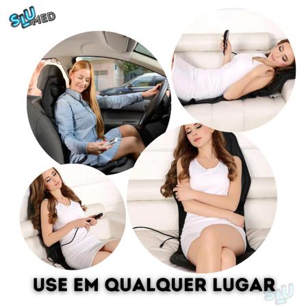 Imagem de Assento Massageador Eletrônico Cadeira poltrona do Papai carro massagem costas pescoço lombar