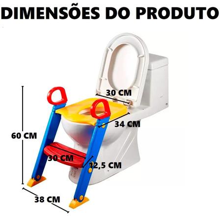 Imagem de Assento Redutor Infantil Com Escada Para Vaso Sanitário Dican