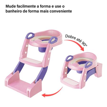 Imagem de Assento Redutor Infantil De Vaso Sanitário Troninho Com Escada Dobrável Para Crianças Bebê Meninos E Meninas