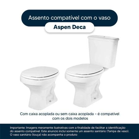 Imagem de Assento Sanitário Acrílico Aspen Preto para vaso Deca