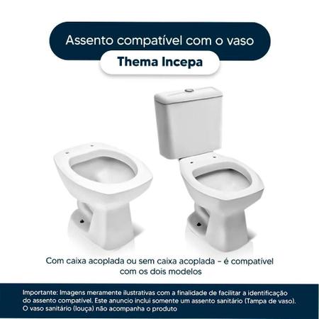 Assento Sanitário Acrílico Thema Bege para vaso Incepa - Pontto Lavabo Imagem de Assento Sanitário Acrílico Thema Bege para vaso Incepa