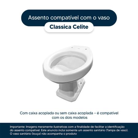 Imagem de Assento Sanitário Almofadado Clássica Branco para vaso Celite